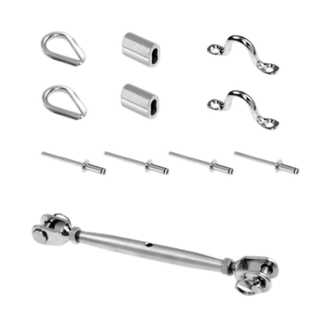 Kit 4 - Wire Balustrade For Metal Post Kit Jaw Bottlescrew