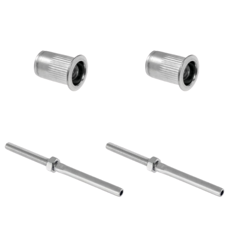 Kit 1 - Wire Balustrade For Metal Post Kit Nutsert Swage Stud and Rivet Nuts System